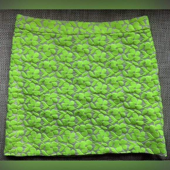 J.Crew Florescent Yellow Floral Skirt (4) - Picture 2 of 7